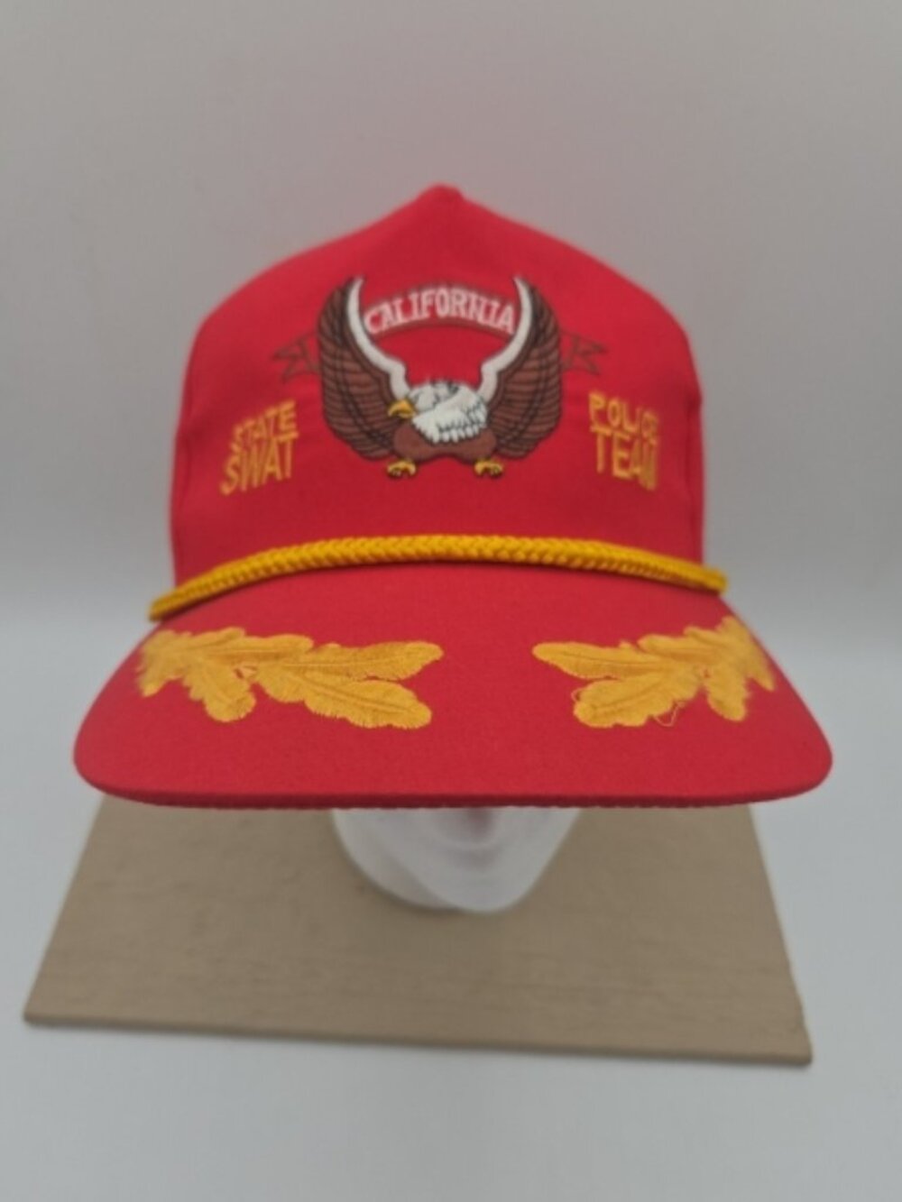 Vintage California State SWAT Police Team Hat Red Eagle Snapback